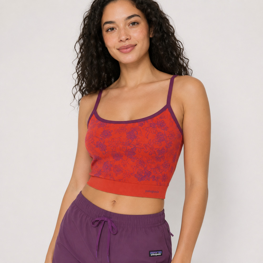 Patagonia Barely Camisole L Radish Floral Purple Strappy Y2K Tank Top